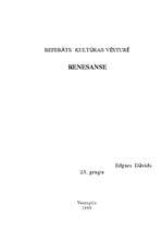 Referāts 'Renesanse', 1.