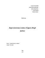 Referāts 'Impresionisma iezīmes Edgara Degā darbos', 1.
