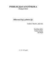 Konspekts 'Diferenciālās psiholoģijas testu analīze', 1.