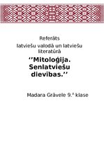Konspekts 'Mitoloģija. Senlatviešu dievības', 1.
