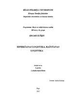 Konspekts 'Iepirkšanas un ražošanas loģistika', 1.