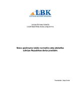 Konspekts 'Mana uzņēmuma lokālo normatīvo aktu atbilstība Latvijas Republikas darba prasībā', 1.