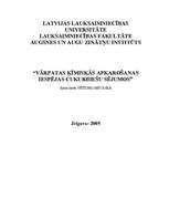 Referāts 'Vārpatas ķīmiskās apkarošanas iespējas cukurbiešu sējumos', 1.