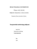 Konspekts 'Starptautiskā mārketinga pētījumi', 1.