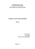 Konspekts 'Cornell Note-taking Method, Report', 1.
