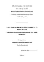 Konspekts 'Saskares partneru personības struktūra un psihes procesi', 1.