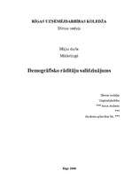 Konspekts 'Demogrāfisko rādītāju salīdzinājums', 1.