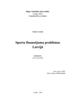 Referāts 'Sporta finansējuma problēmas Latvijā', 1.