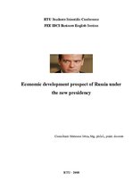 Referāts 'Economic Development Prospect of Russia Under the New Presidency', 1.