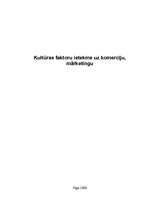 Referāts 'Kultūras faktoru ietekme uz komerciju, mārketingu', 1.