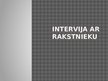 Prezentācija 'Intervija ar rakstnieku', 1.