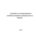 Referāts 'Ilgtspējīgas un nekontrolētas attīstības ietekmes salīdzinājums tūrisma nozarē', 1.