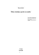 Referāts 'Ētikas situācijas apraksts un analīze', 1.