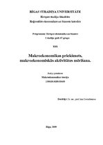 Konspekts 'Makroekonomikas priekšmets, makroekonomiskās aktivitātes mērīšana', 1.