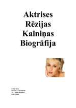 Referāts 'Aktrises Rēzijas Kalniņas biogrāfija', 1.