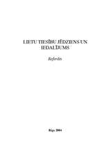 Referāts 'Lietu tiesību jēdziens un iedalījums', 1.