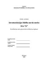 Diplomdarbs 'Inventarizācijas būtība un tās norise SIA "X"', 1.