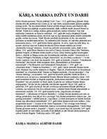 Konspekts 'Kārļa Marksa dzīve un darbi', 1.