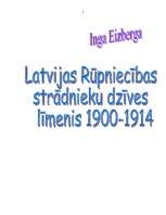 Referāts 'Latvijas rūpniecības strādnieku dzīves līmenis no 1900. - 1914.gadam', 1.