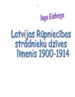 Referāts 'Latvijas rūpniecības strādnieku dzīves līmenis no 1900. - 1914.gadam', 1.