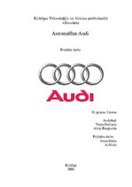 Referāts 'Automašīna "Audi"', 1.