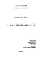 Referāts 'Latvijas suverinetātes perspektīvas', 1.