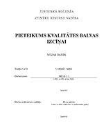 Referāts 'Pieteikums kvalitātes balvas izcīņai', 1.