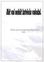 Referāts 'Būt vai nebūt latviešu valodai', 1.