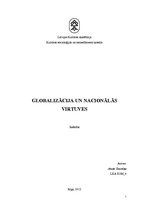 Referāts 'Globalizācija un nacionālās virtuves', 1.