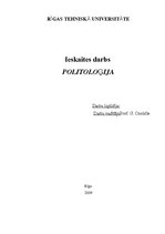 Konspekts 'Ieskaites darbs politoloģijā', 1.