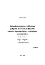 Konspekts 'Datu vākšanas posms mārketinga pētījumā', 1.