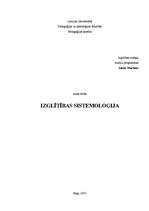 Konspekts 'Izglītības sistemoloģija', 1.