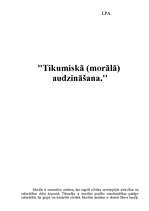 Referāts 'Tikumiskā (morālā) audzināšana', 1.