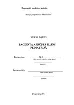 Prakses atskaite 'Aprūpes plāns bērnam ar bronhītu', 1.