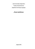 Konspekts 'Food Additives', 1.