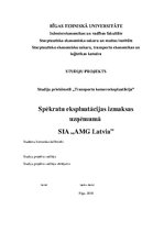 Referāts 'Spēkratu ekspluatācijas izmaksas uzņēmumā SIA "AMG Latvia"', 1.