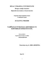 Konspekts 'Vadīšanas funkcijas. Kontrole un kontroles efektivitāte', 1.
