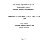 Konspekts 'Personības stāvoklis saziņas kontekstā. Ego', 1.