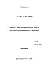 Diplomdarbs 'Darbinieka materiālās atbildības par nodarīto zaudējumu uzņēmumam tiesiskais reg', 1.
