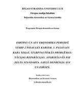 Konspekts 'Eiropas un ASV ekonomika periodā starp diviem pasaules kariem', 1.