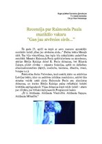 Eseja 'Recenzija par Raimonda Paula muzikālo vakaru "Gan jau atvērsies sirds..."', 1.