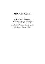 Diplomdarbs 'AS "Parex banka" kredītportfeļa analīze', 1.