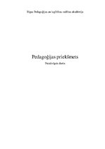 Konspekts 'Pedagoģijas priekšmets', 1.