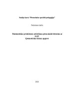 Paraugs 'Matemātisko priekšstatu attīstīšana pirmsskolā bērniem ar GAT
Ģeometrisko formu', 1.
