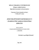 Konspekts 'Komunikatīvās kontaktoloģijas un starpkultūru saziņas struktūras izpratne', 1.