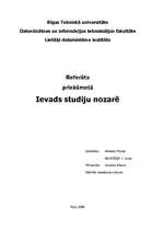 Referāts 'Ievads studiju nozarē; Java', 1.