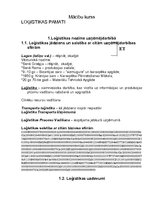 Konspekts 'Loģistikas pamati', 1.