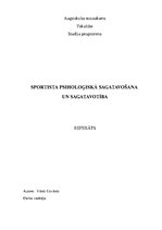 Referāts 'Psiholoģiskā sagatavošanās sportā', 1.