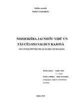 Referāts 'Noziedzība jauniešu vidū un tās cēloņi Saldus rajonā', 1.