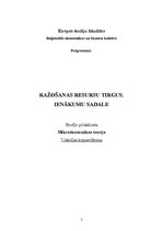 Konspekts 'Ražošanas resursu tirgus. Ienākumu sadale', 1.